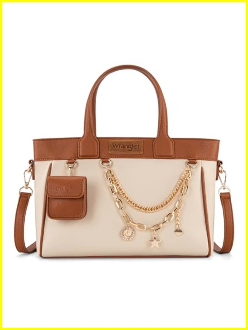 Medium Tote Purse for Women with Detachable Mini Pouch & Charm, Vegan Leather